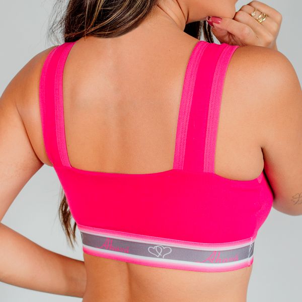 Top Duplo em Algodão Egípcio com Elástico Personalizado Pink