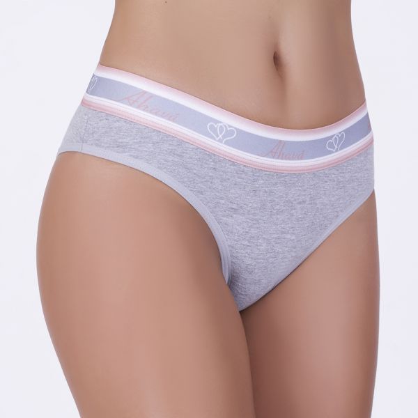Tanga em Algodão Egípcio Mescla Claro com Elástico Personalizado