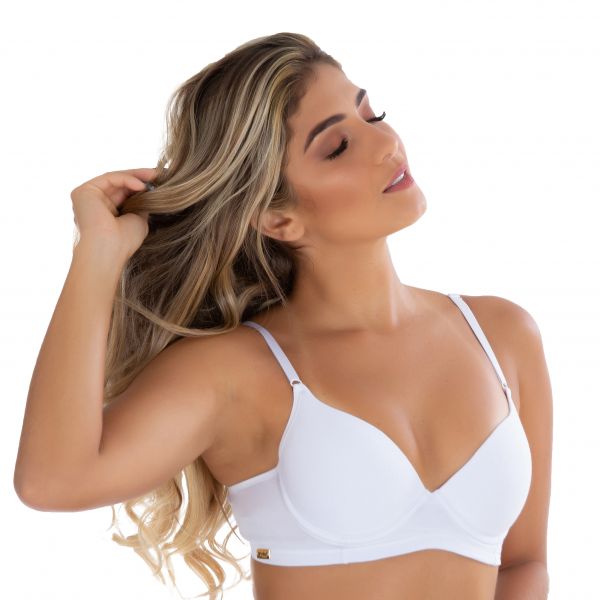 Sutiã  em Algodão Egípcio Branco com Bojo Soft Básico